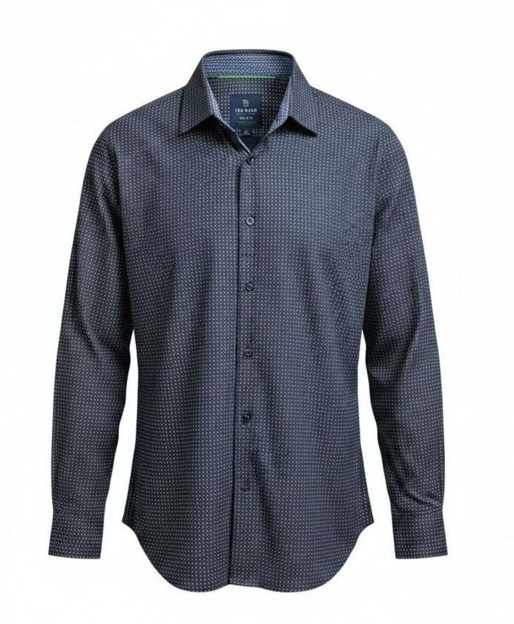 Tom Baine Performance Slim Fit Comfort Stretch Wrinkle Free Long Sleeve  Shirt
